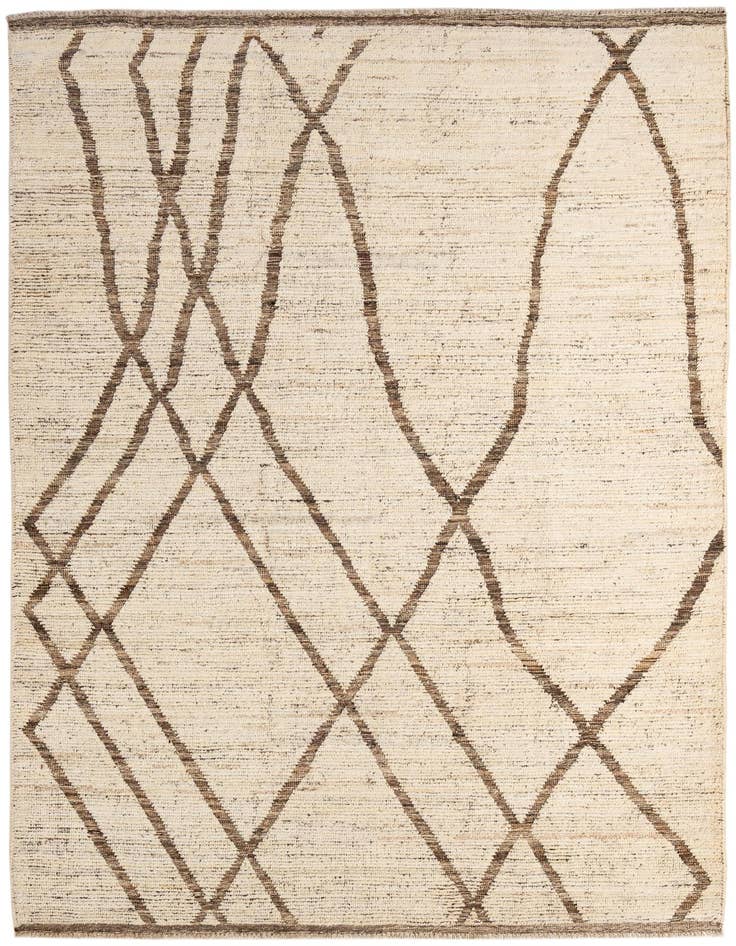 Detail image of 6' 9 x 9' 9 Hand Knotted Moroccan Wool Rug