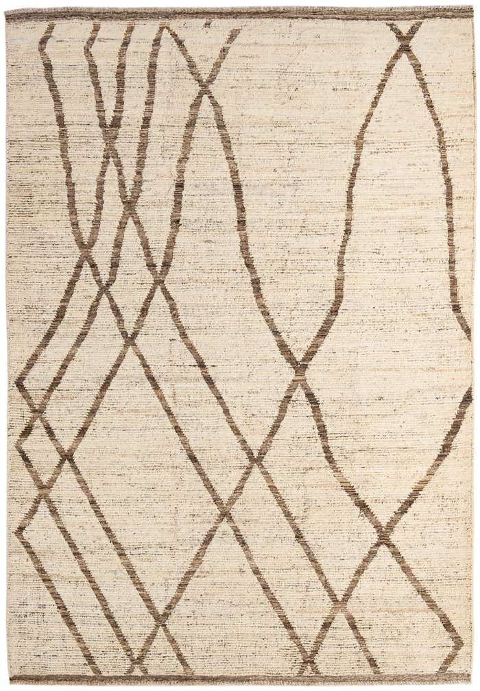 6' 9 x 9' 9 Hand Knotted Moroccan Wool Rug