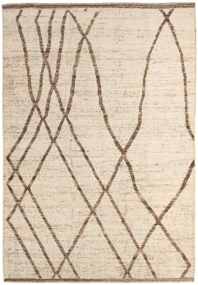 Detail image of 6' 9 x 9' 9 Hand Knotted Moroccan Wool Rug