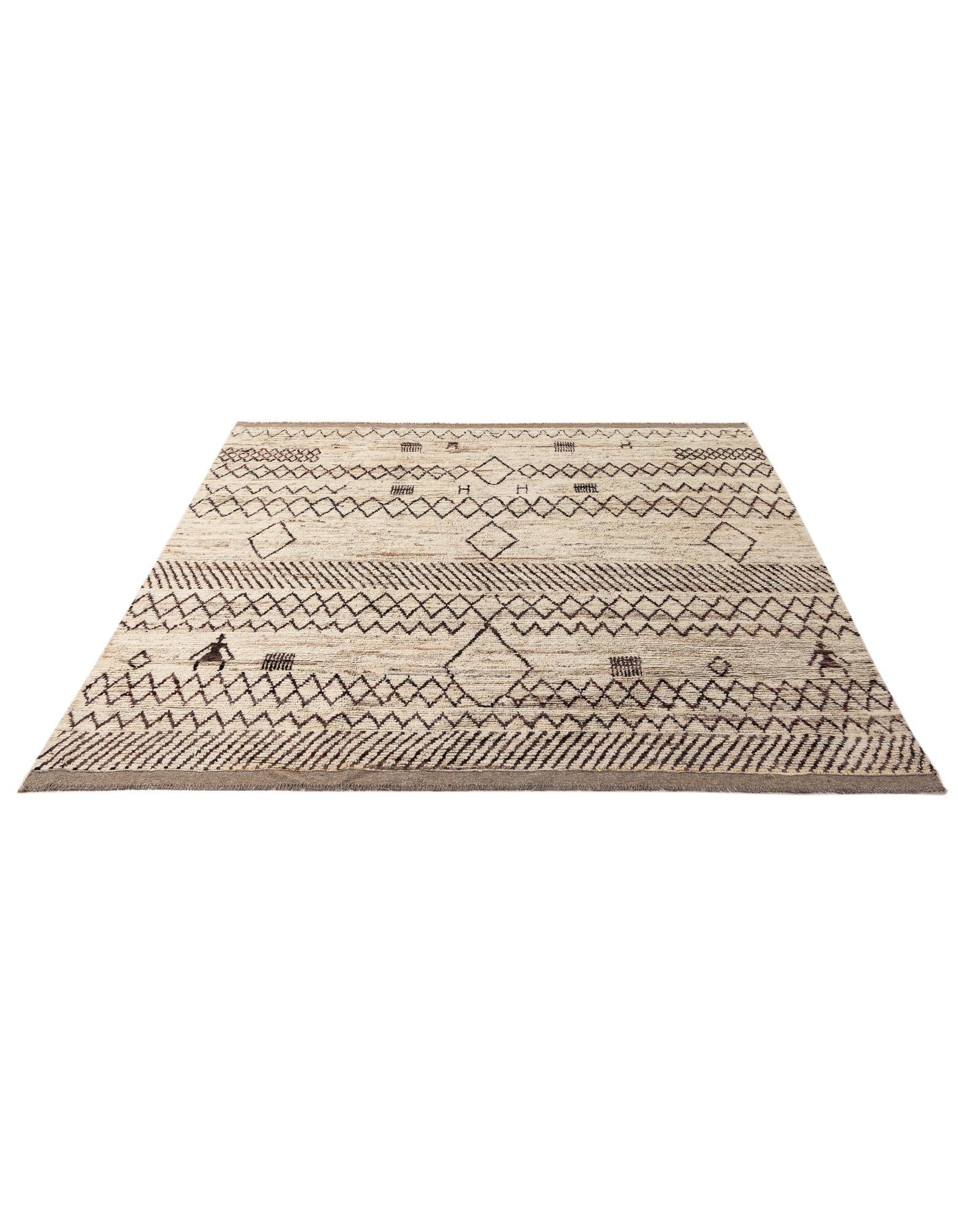 8' 1 x 9' 9 Hand Knotted Moroccan Wool Rug