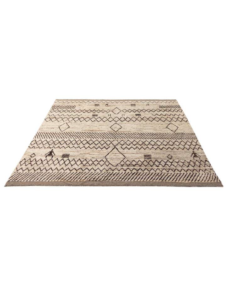 8' 1 x 9' 9 Hand Knotted Moroccan Wool Rug