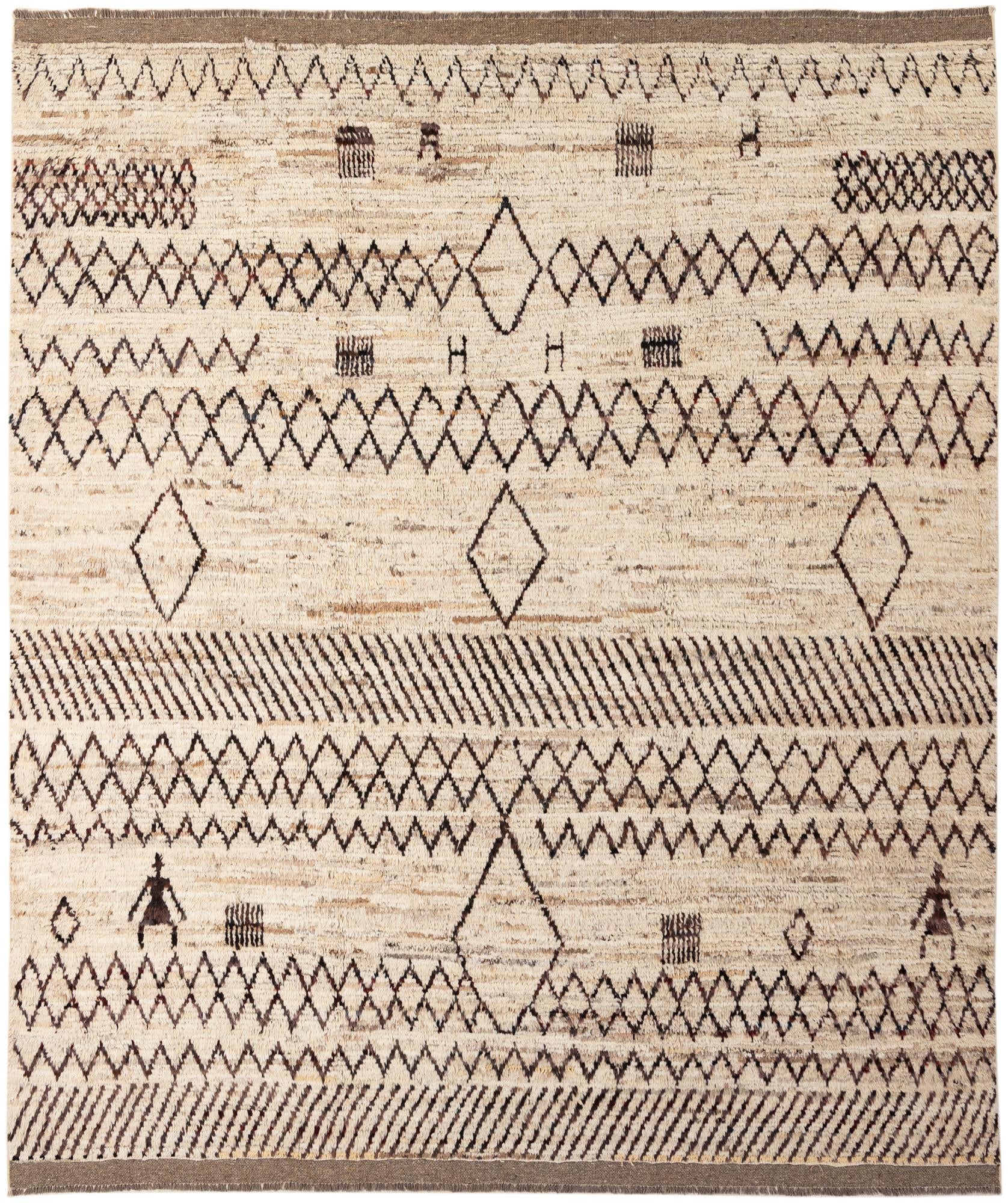 8' 1 x 9' 9 Hand Knotted Moroccan Wool Rug
