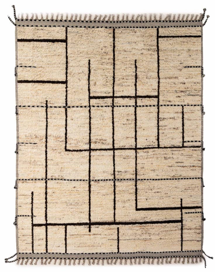 Detail image of 8' 5 x 10' 7 Hand Knotted Moroccan Wool Rug