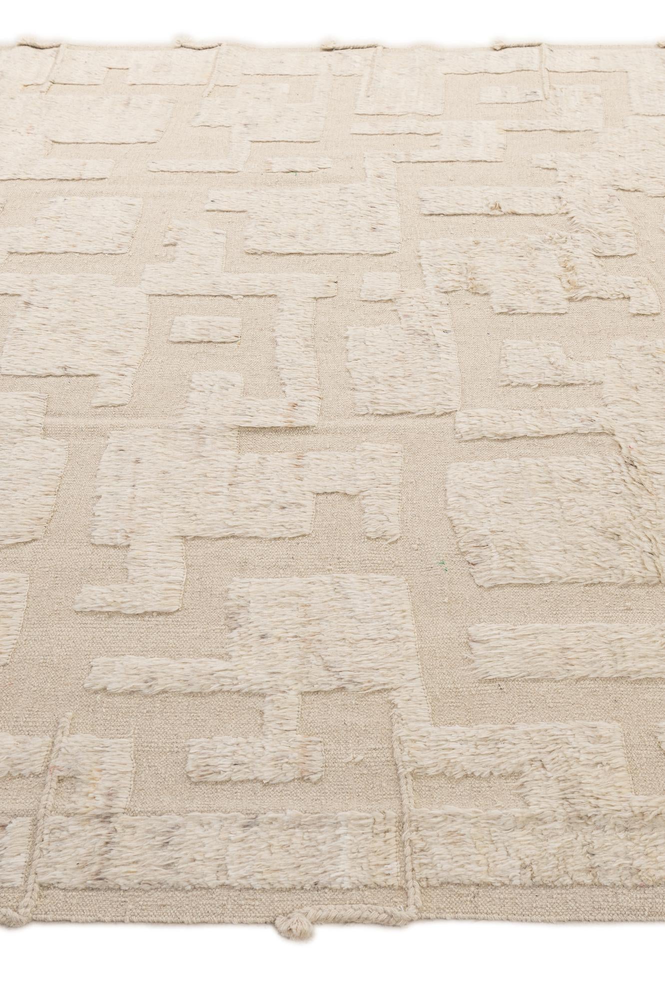8' 2 x 11' 5 Hand Knotted Moroccan Wool Rug