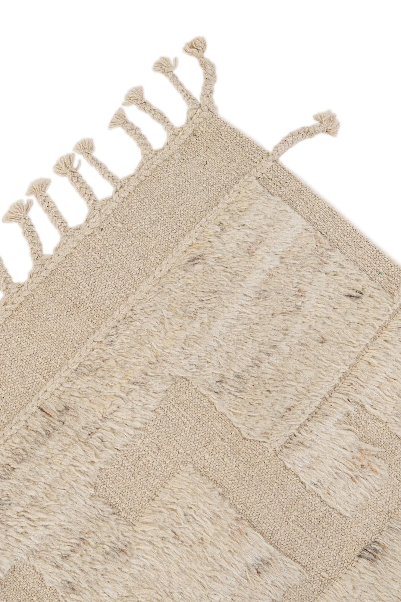 8' 2 x 11' 5 Hand Knotted Moroccan Wool Rug