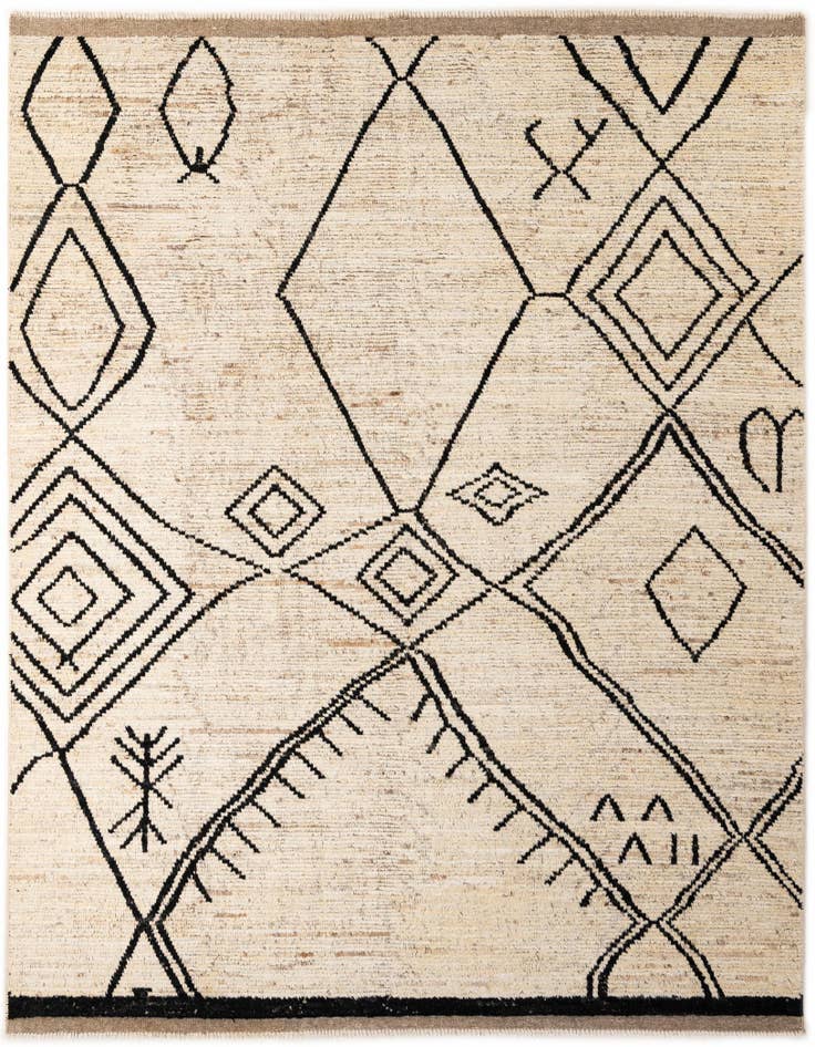 Detail image of 8' 7 x 10' 5 Hand Knotted Moroccan Wool Rug