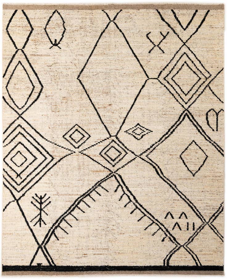 Detail image of 8' 7 x 10' 5 Hand Knotted Moroccan Wool Rug