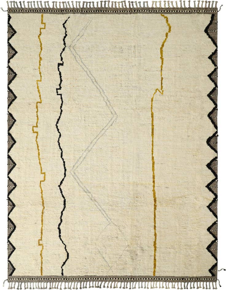 Detail image of 8' 7 x 11' 11 Hand Knotted Moroccan Wool Rug
