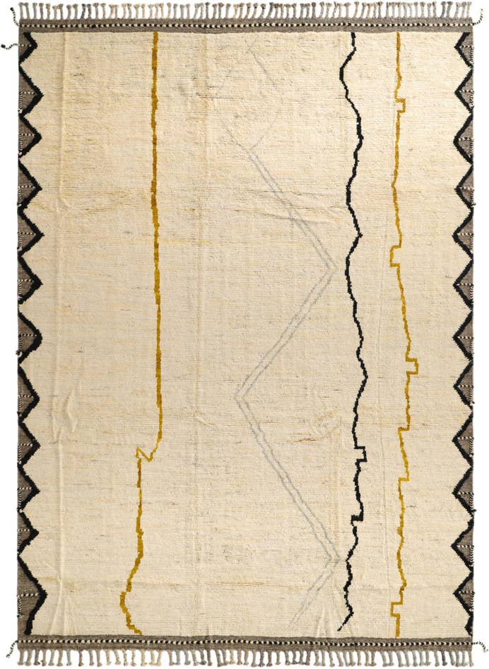Detail image of 8' 7 x 11' 11 Hand Knotted Moroccan Wool Rug