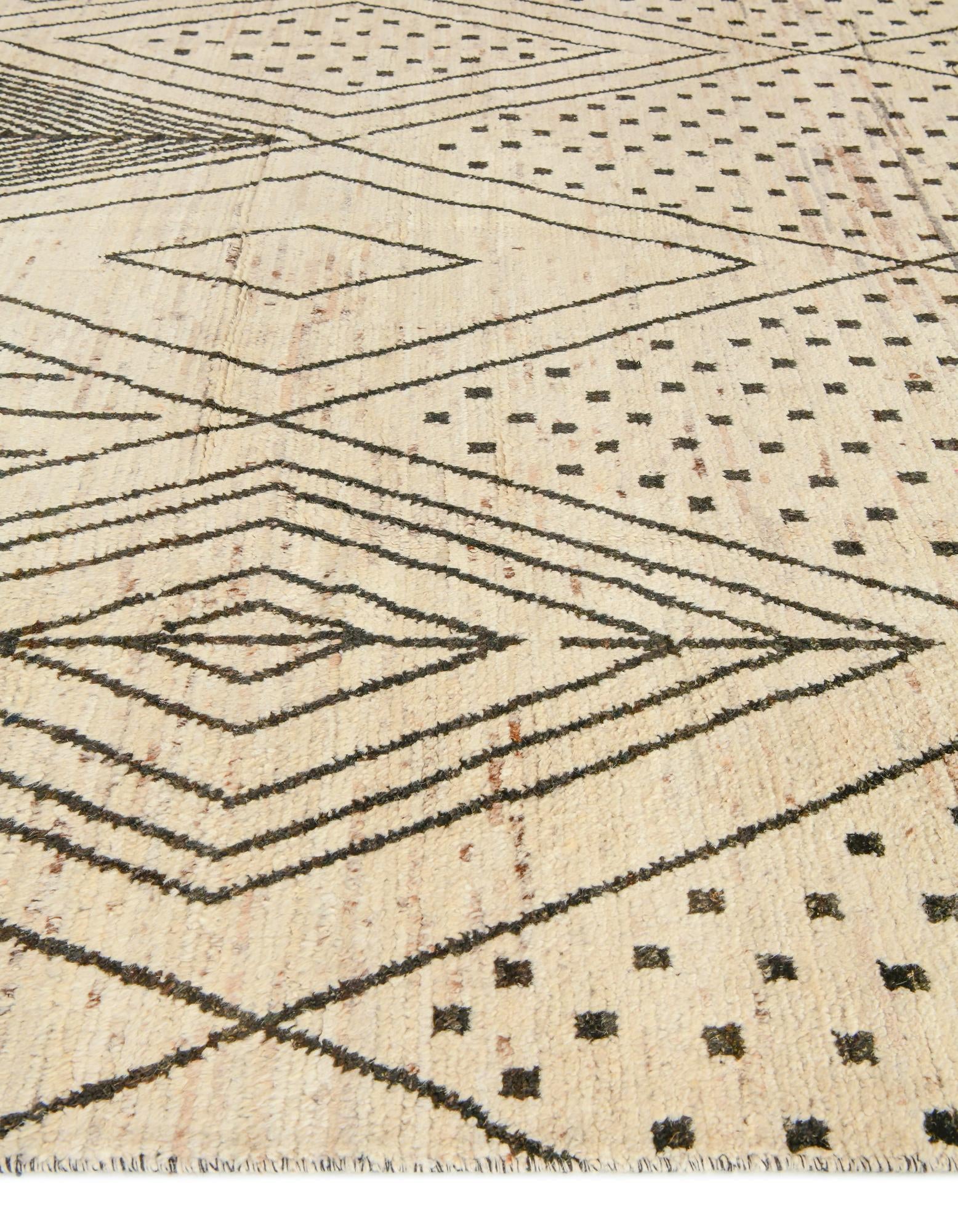 12' 4 x 17' 6 Hand Knotted Moroccan Wool Rug