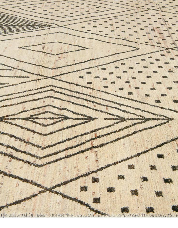 Detail image of 12' 4 x 17' 6 Hand Knotted Moroccan Wool Rug