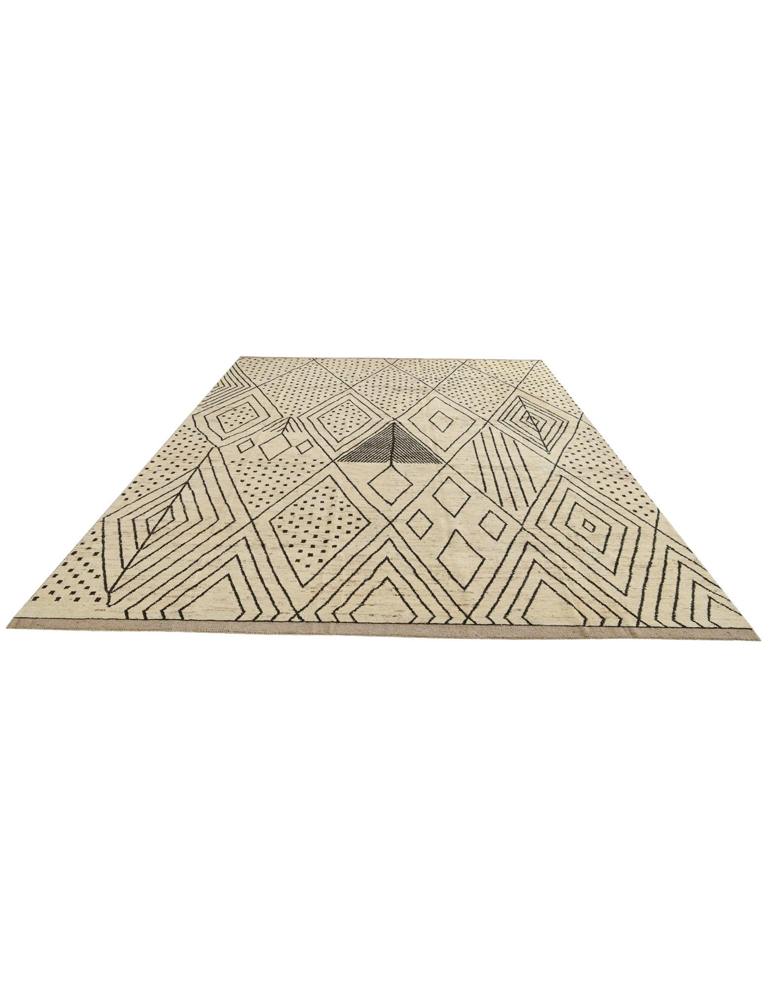 12' 4 x 17' 6 Hand Knotted Moroccan Wool Rug