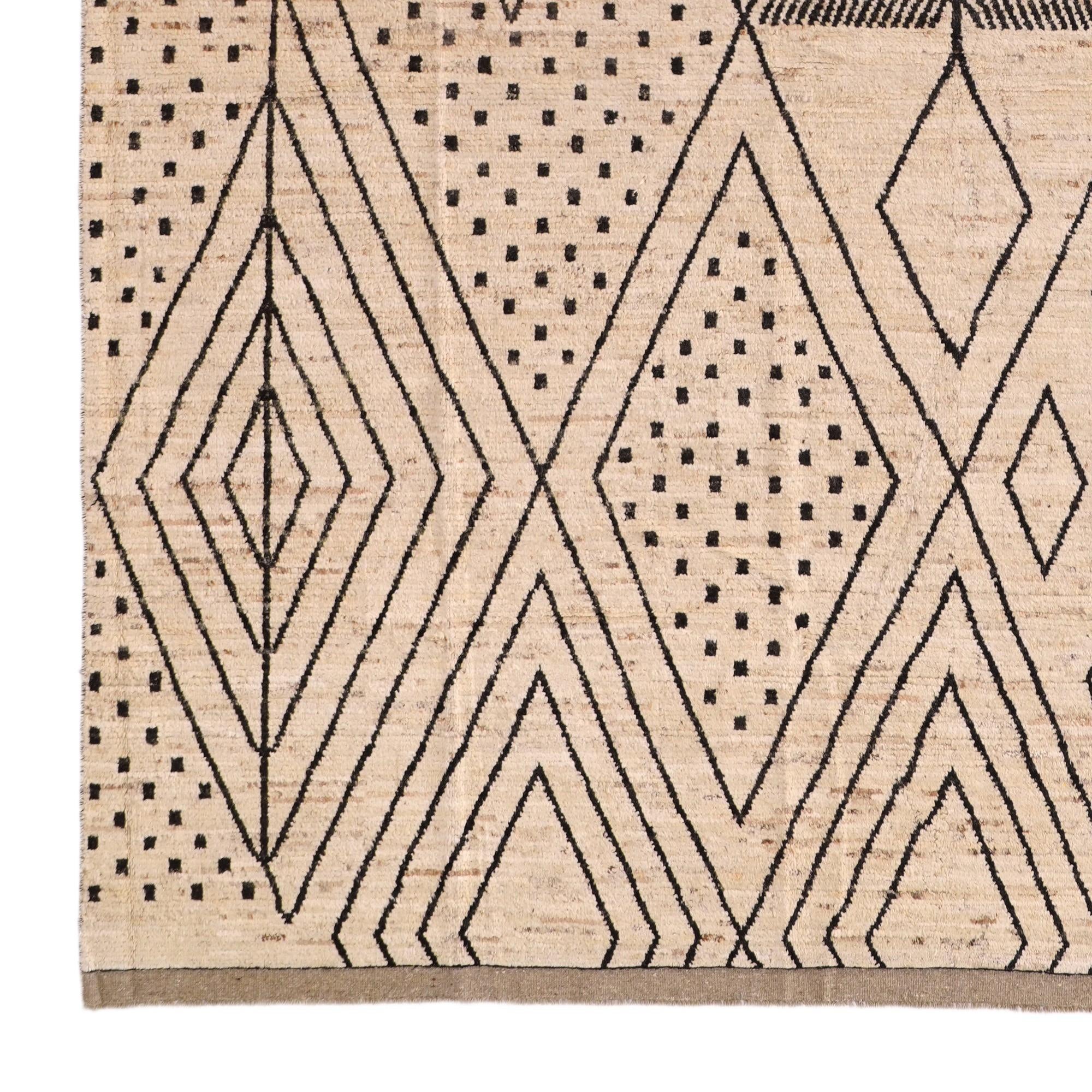 12' 4 x 17' 6 Hand Knotted Moroccan Wool Rug