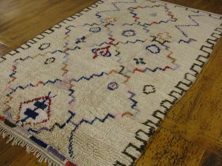 4' 10 x 7' 1 Hand Knotted Moroccan Wool Rug