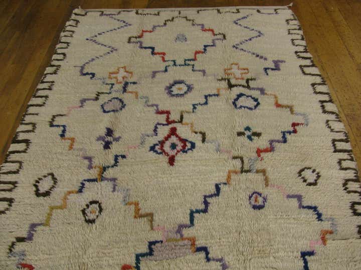 4' 10 x 7' 1 Hand Knotted Moroccan Wool Rug