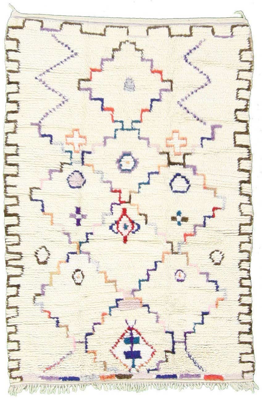 4' 10 x 7' 1 Hand Knotted Moroccan Wool Rug