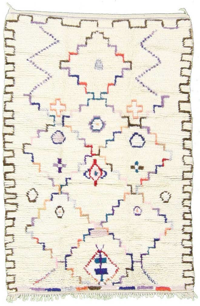 4' 10 x 7' 1 Hand Knotted Moroccan Wool Rug