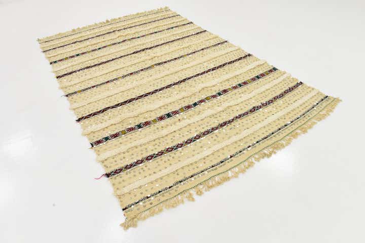 5' 7 x 8' 5 Hand Knotted Moroccan Wool Rug