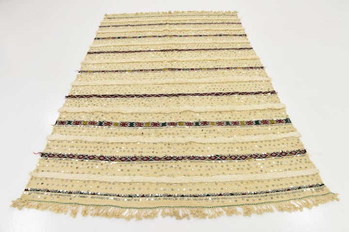 5' 7 x 8' 5 Hand Knotted Moroccan Wool Rug