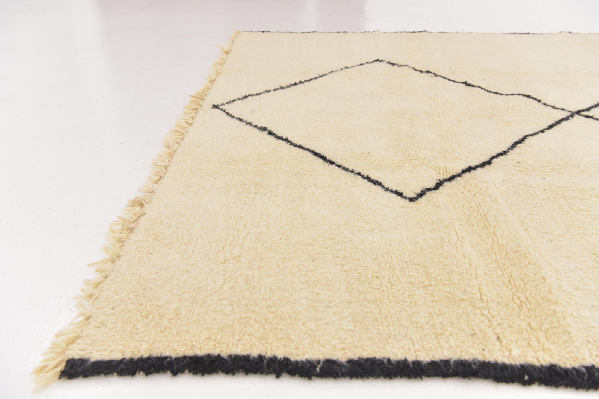 6' x 9' 8 Hand Knotted Moroccan Wool Rug