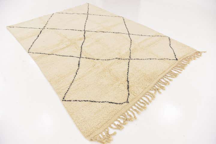 6' 7 x 9' 8 Hand Knotted Moroccan Wool Rug