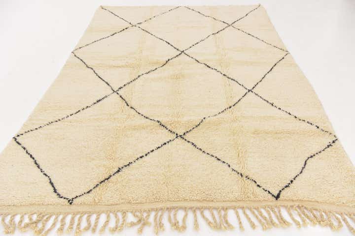 6' 7 x 9' 8 Hand Knotted Moroccan Wool Rug
