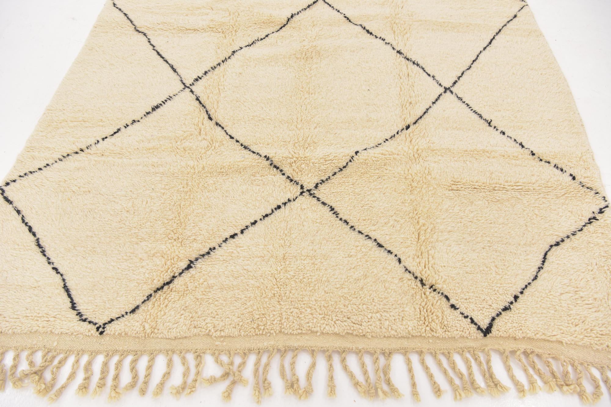 6' 7 x 9' 8 Hand Knotted Moroccan Wool Rug