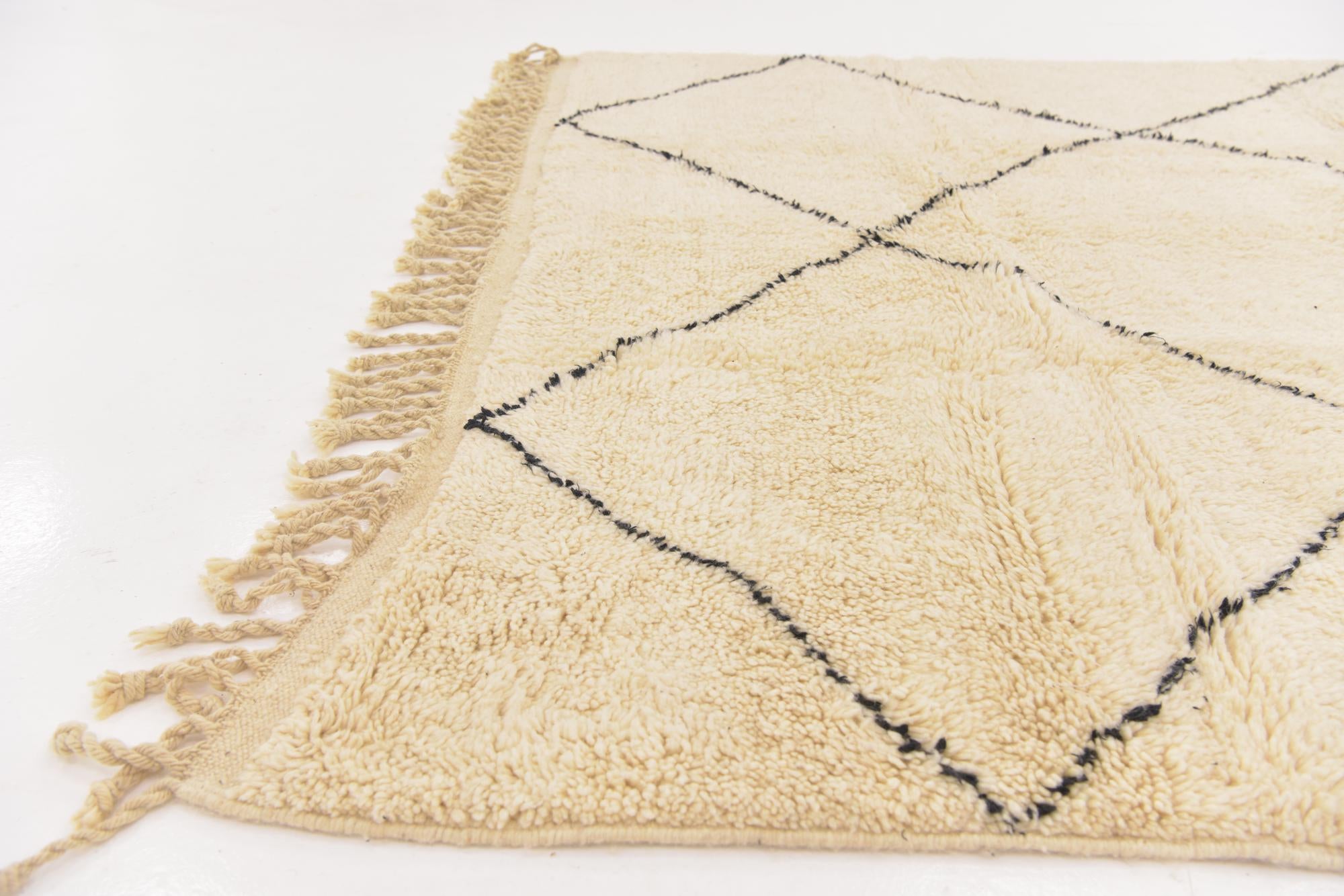 6' 7 x 9' 8 Hand Knotted Moroccan Wool Rug