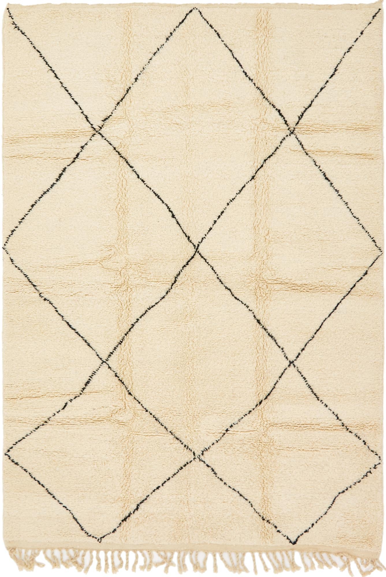 6' 7 x 9' 8 Hand Knotted Moroccan Wool Rug