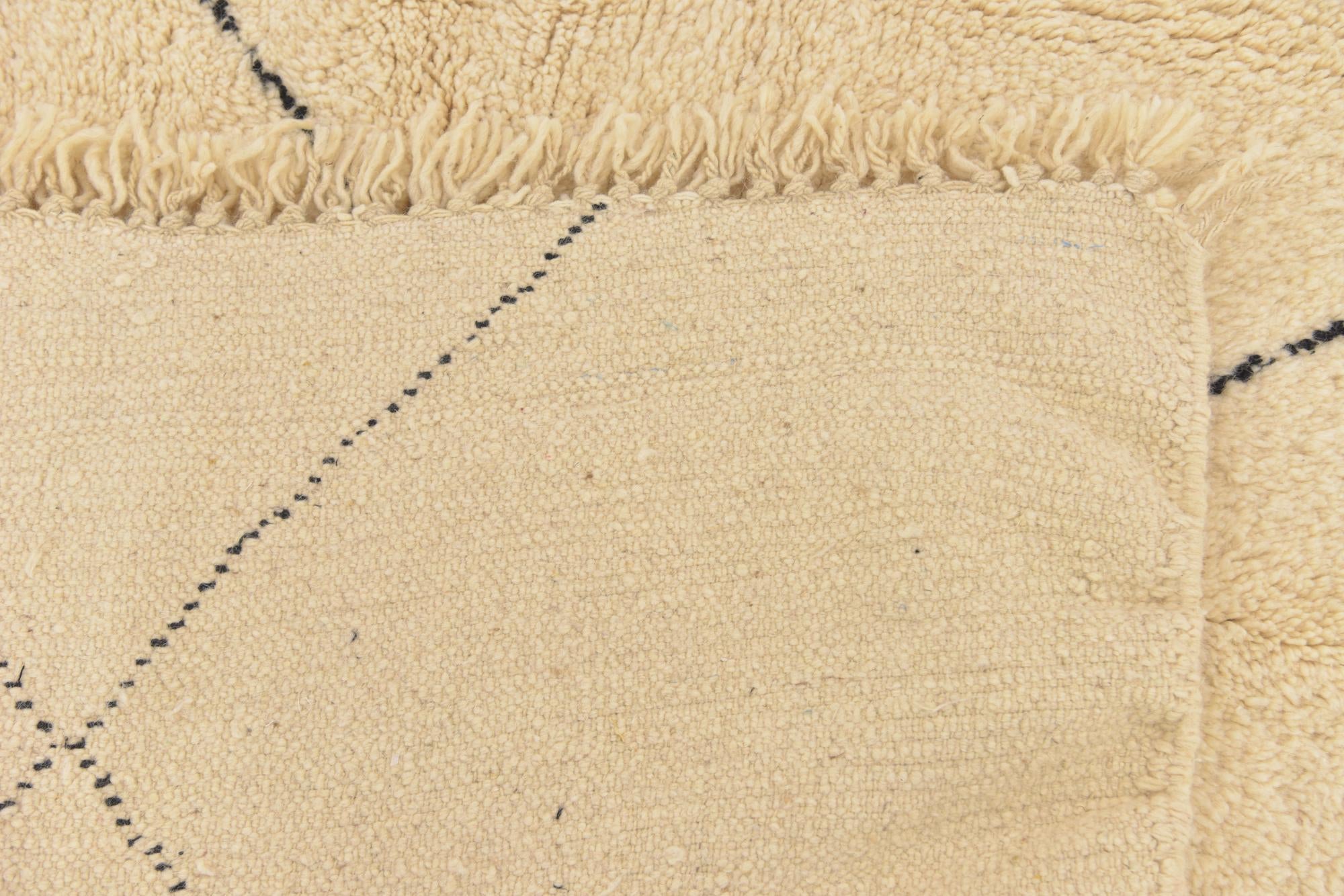 6' 7 x 9' 7 Hand Knotted Moroccan Wool Rug