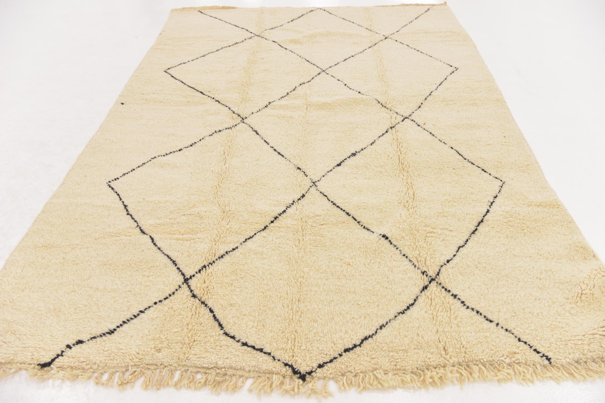 6' 7 x 9' 7 Hand Knotted Moroccan Wool Rug