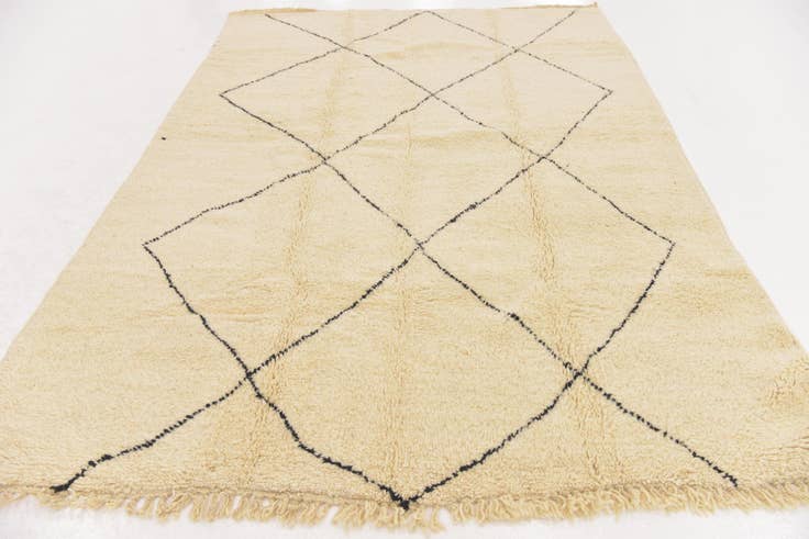 Detail image of 6' 7 x 9' 7 Hand Knotted Moroccan Wool Rug