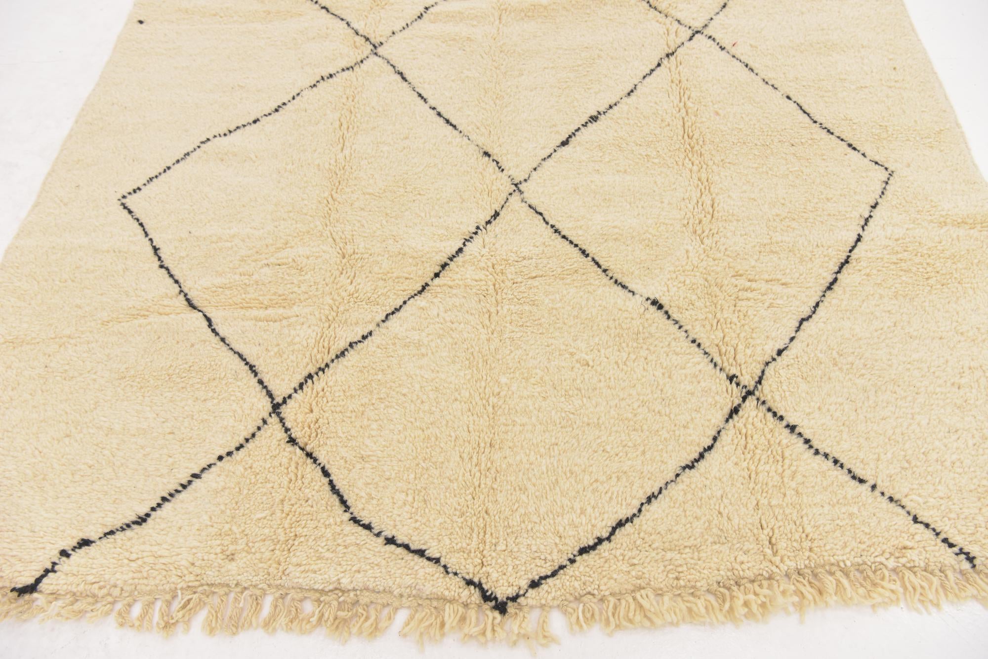 6' 7 x 9' 7 Hand Knotted Moroccan Wool Rug