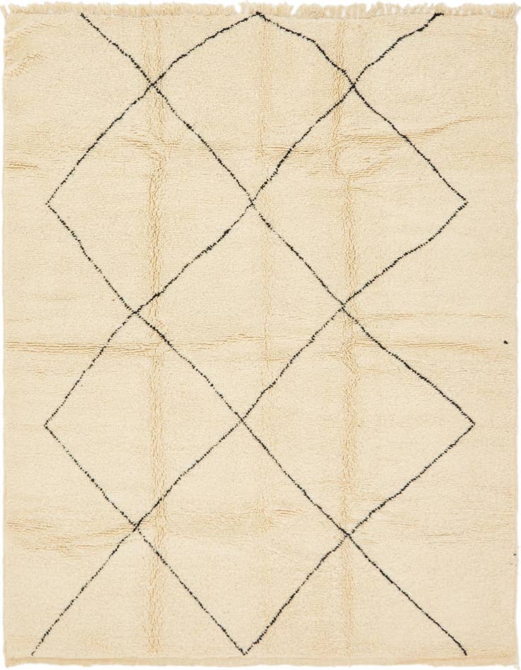 Detail image of 6' 7 x 9' 7 Hand Knotted Moroccan Wool Rug