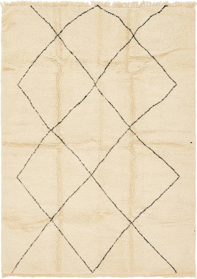 Detail image of 6' 7 x 9' 7 Hand Knotted Moroccan Wool Rug