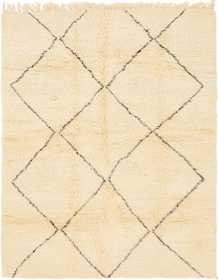 Detail image of 5' 9 x 9' Hand Knotted Moroccan Wool Rug