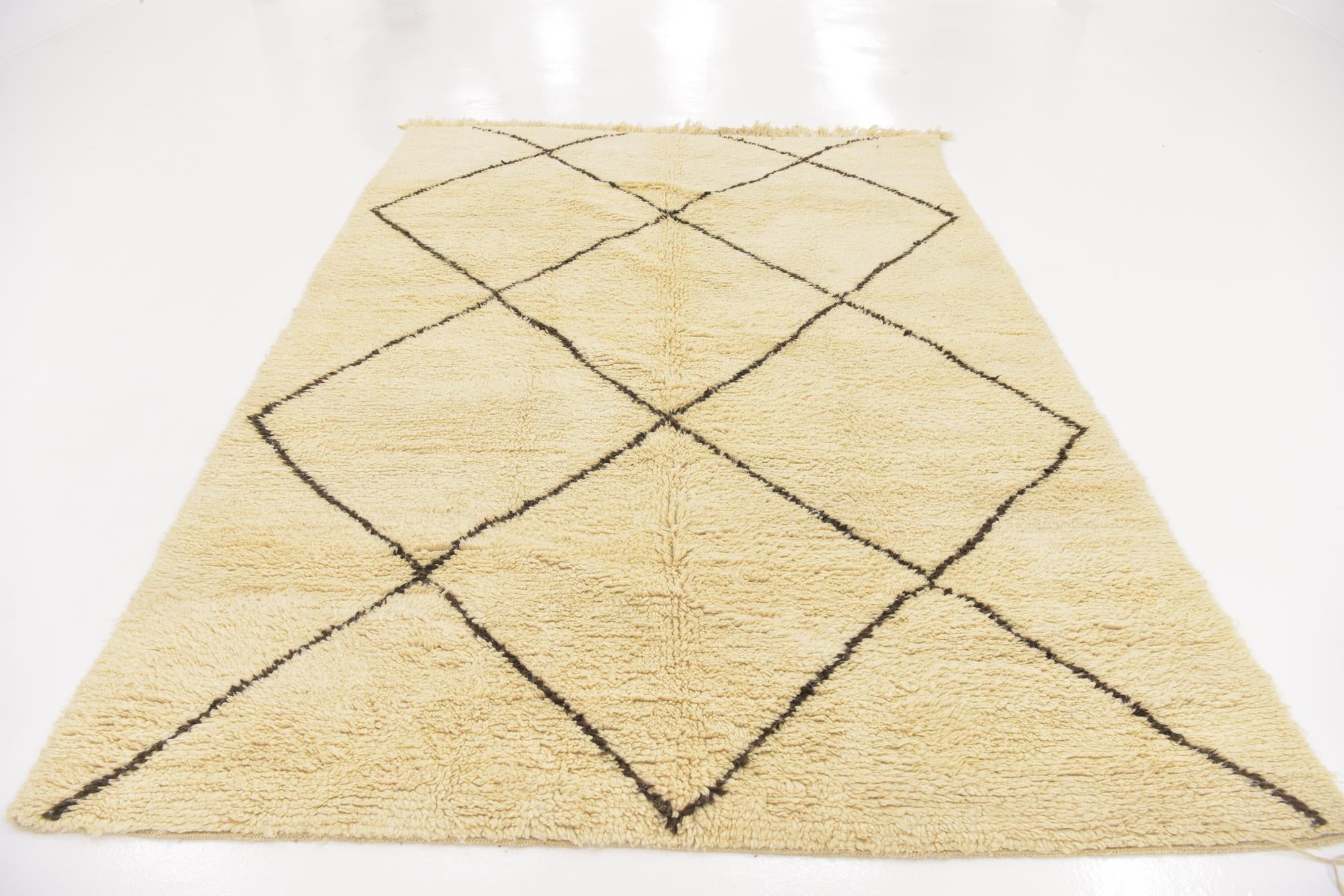6' 10 x 9' 9 Hand Knotted Moroccan Wool Rug