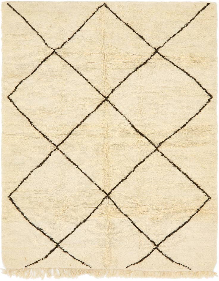 Detail image of 6' 10 x 9' 9 Hand Knotted Moroccan Wool Rug