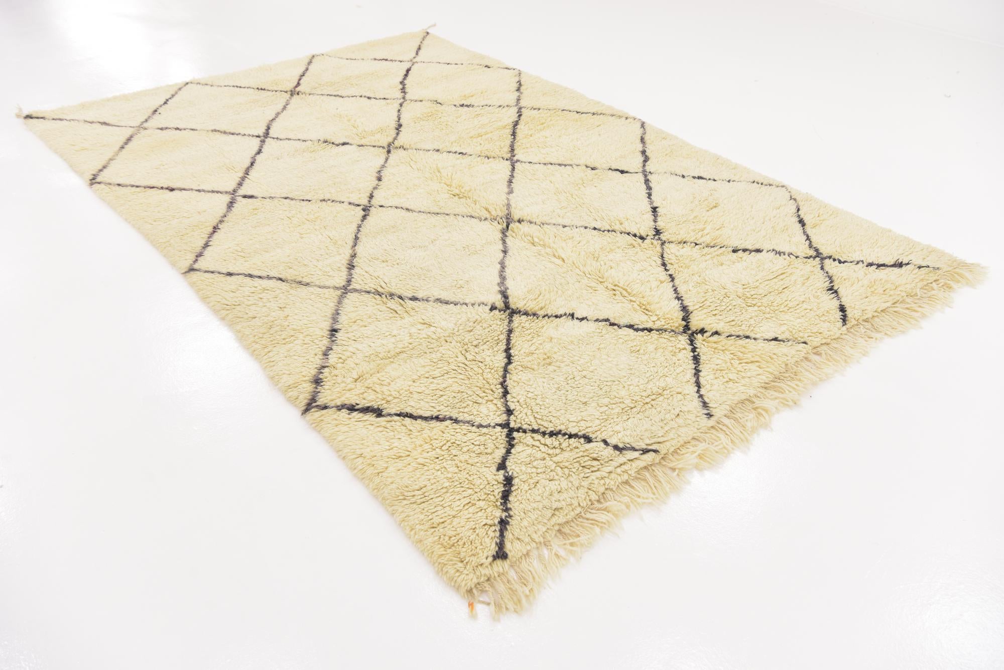 6' 9 x 9' 9 Hand Knotted Moroccan Wool Rug