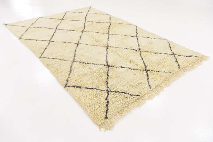 6' 9 x 9' 9 Hand Knotted Moroccan Wool Rug