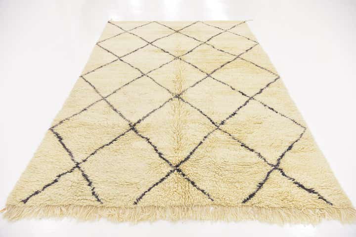 6' 9 x 9' 9 Hand Knotted Moroccan Wool Rug