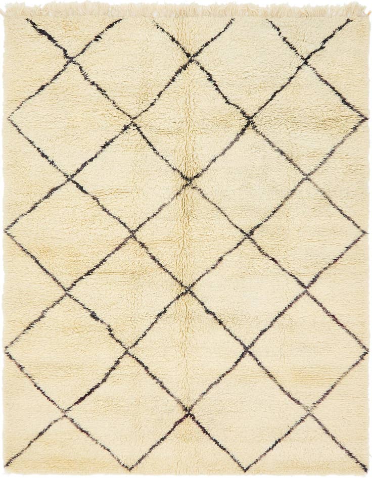 Detail image of 6' 9 x 9' 9 Hand Knotted Moroccan Wool Rug