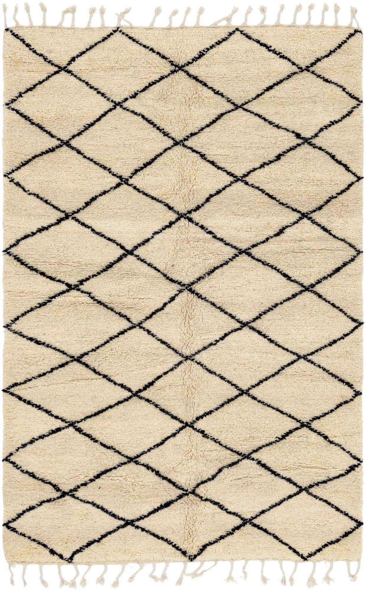 5' x 8' 2 Hand Knotted Moroccan Wool Rug