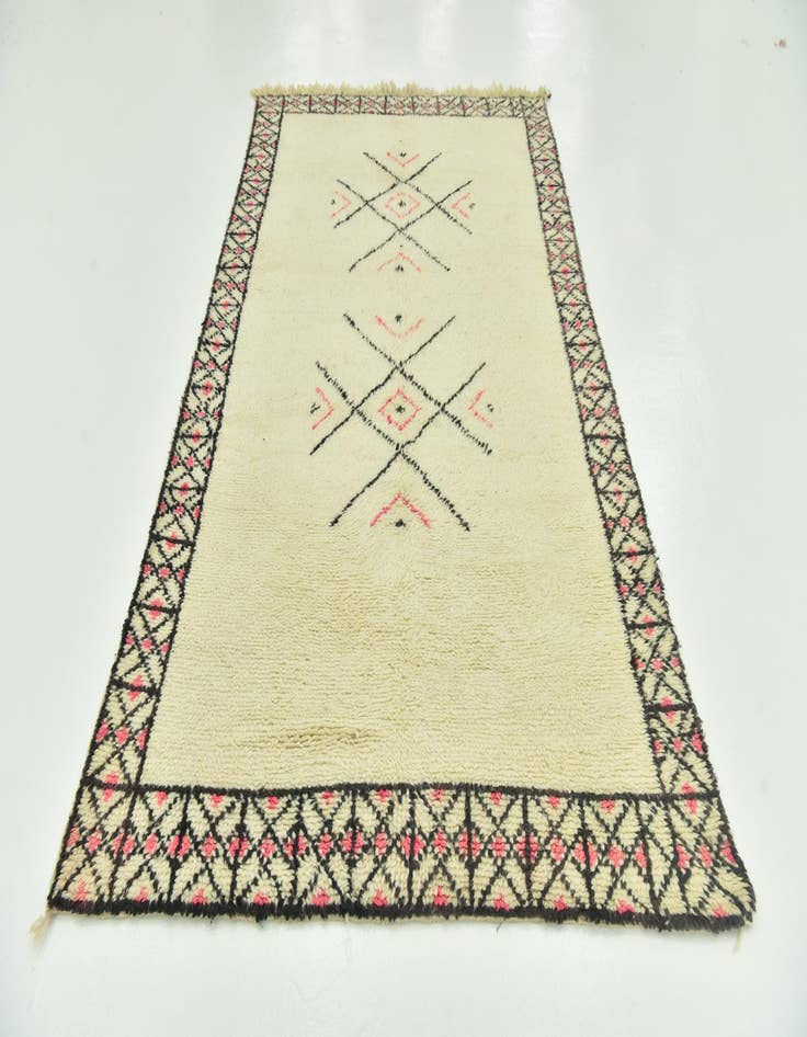 Detail image of 5' 2 x 9'  Hand Knotted Moroccan Wool Rug