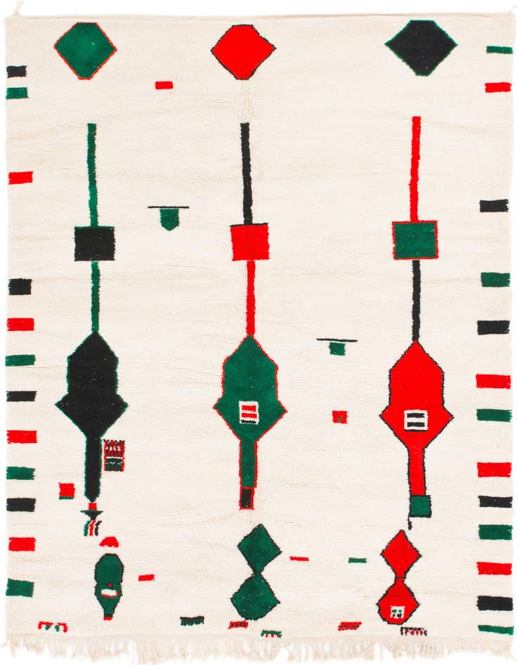 Detail image of 6' 10 x 10' Hand Knotted Moroccan Wool Rug