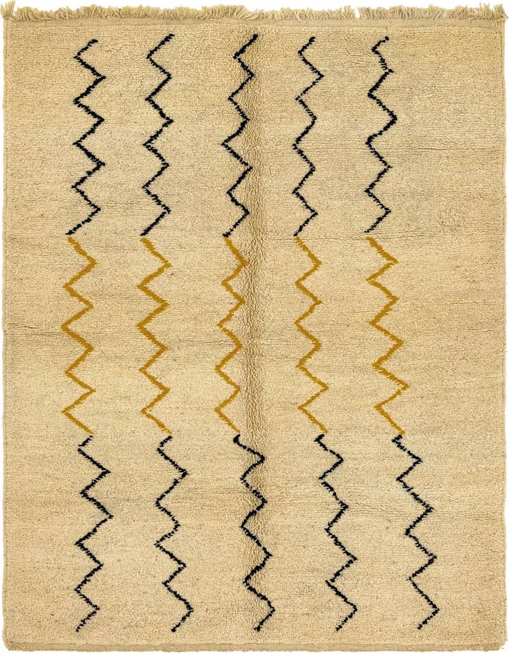 Detail image of 5' x 8' 5 Hand Knotted Moroccan Wool Rug