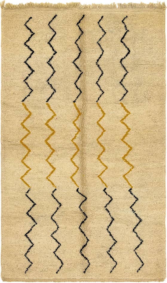 Detail image of 5' x 8' 5 Hand Knotted Moroccan Wool Rug