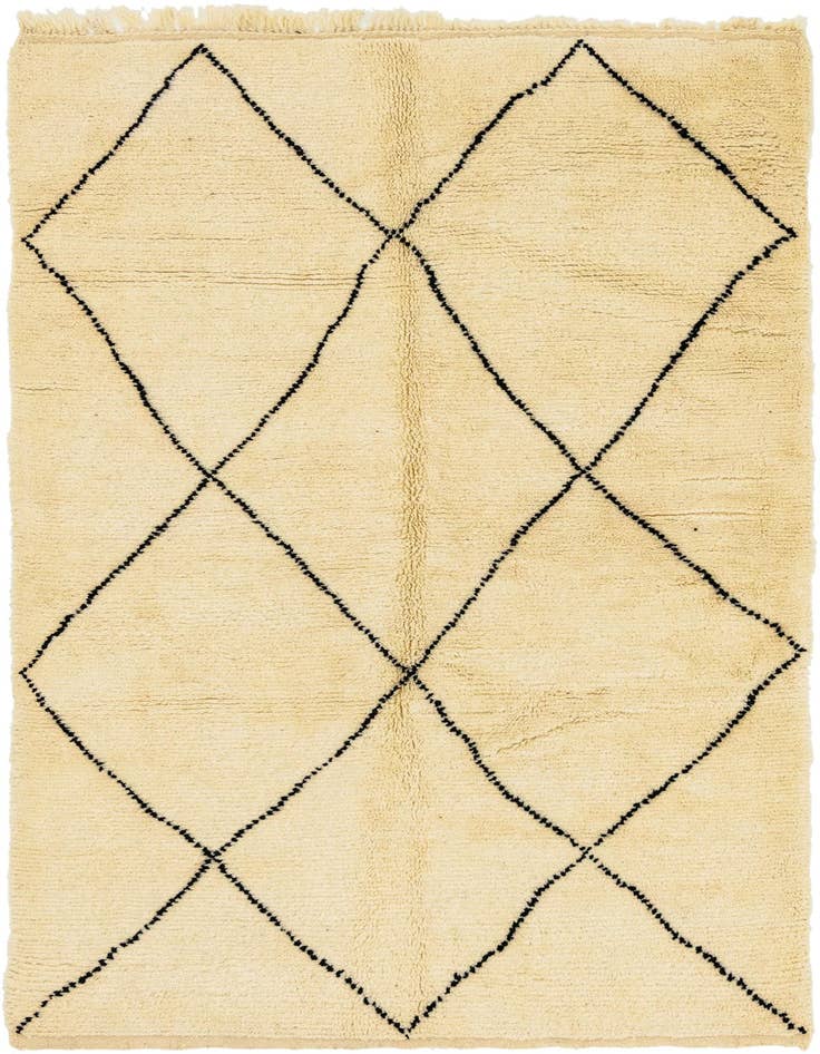 Detail image of 4' 10 x 8' 3 Hand Knotted Moroccan Wool Rug