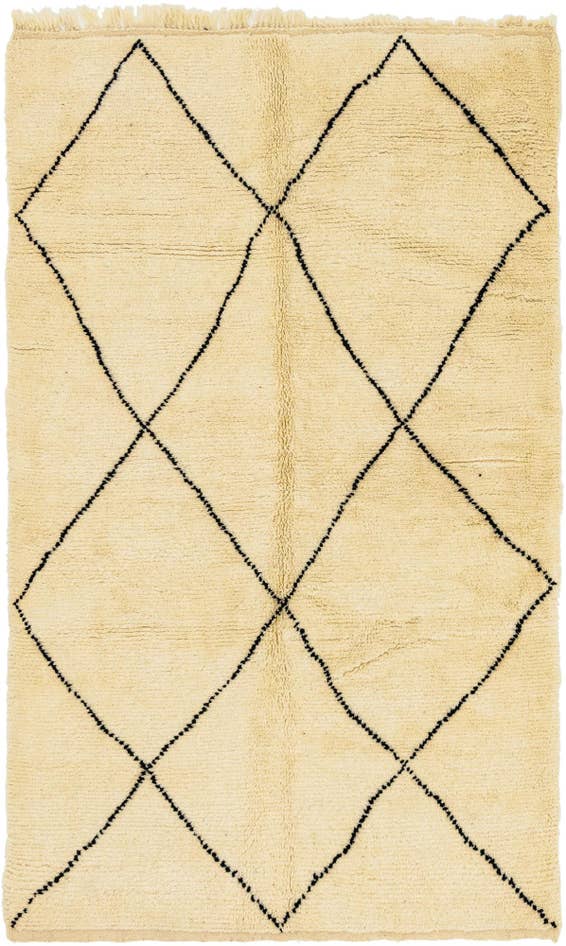Detail image of 4' 10 x 8' 3 Hand Knotted Moroccan Wool Rug