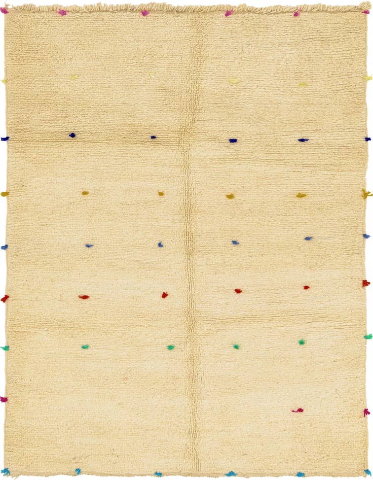 Detail image of 4' 8 x 8' 5 Hand Knotted Moroccan Wool Rug